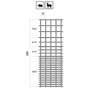 Vadháló csavart és horganyzott 200 cm magas (1.6 mm, 50 m)